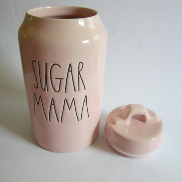 Rae Dunn Light Pink "Sugar Mama" Canister - Picture 2 of 3